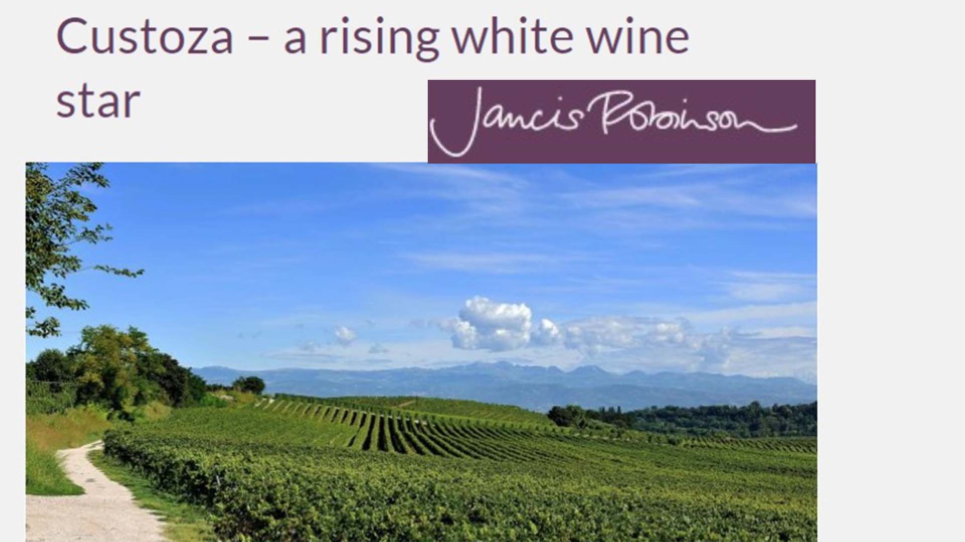 Custoza – a rising white wine star