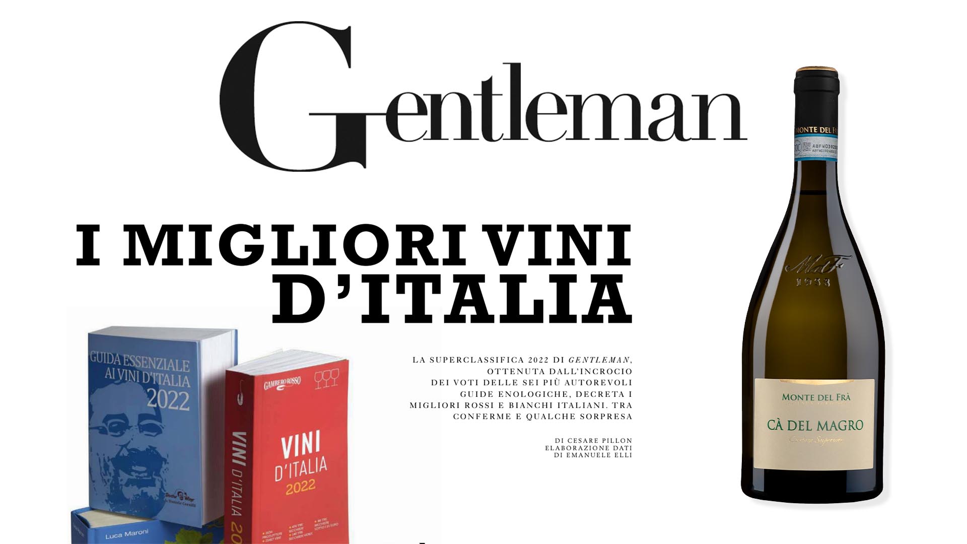Cà del Magro 2019 tra i migliori vini d’Italia nella classifica Gentleman