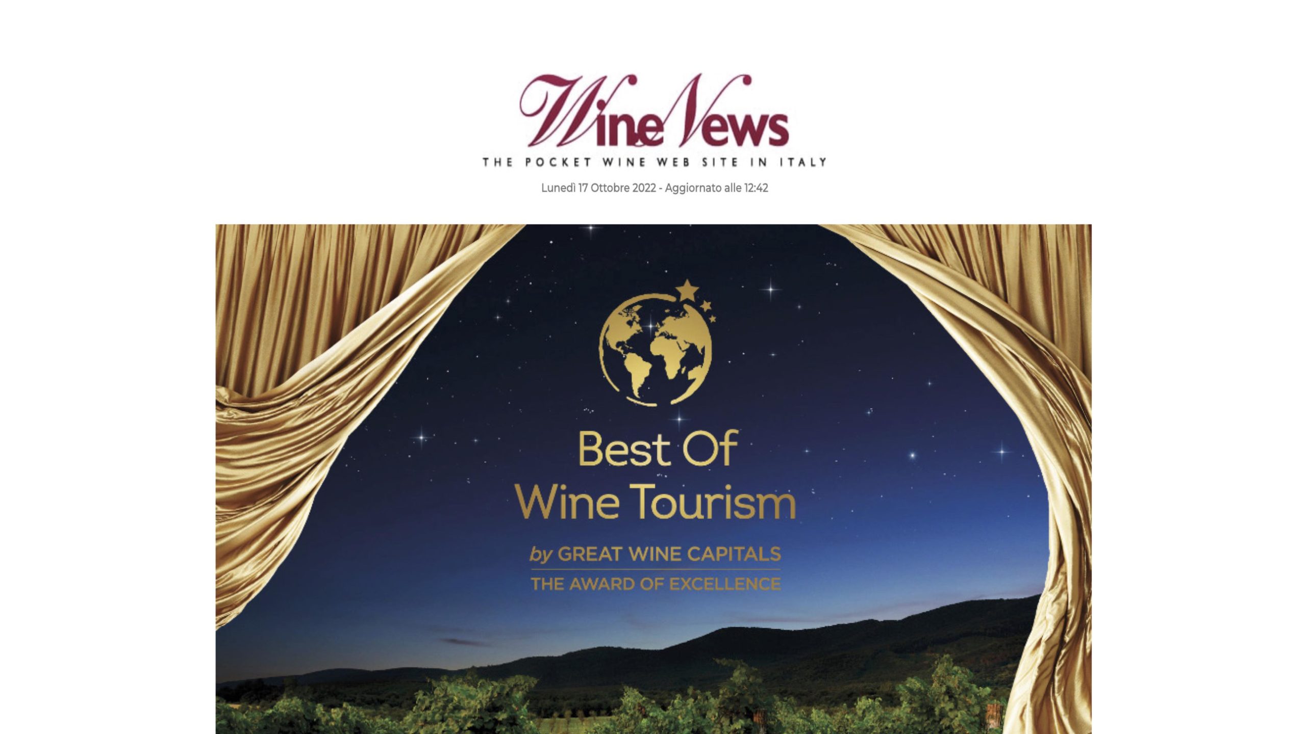 Cantina Monte del Frà vince il premio BEST OF WINE TOURISM 2023 “Esperienze Innovative”